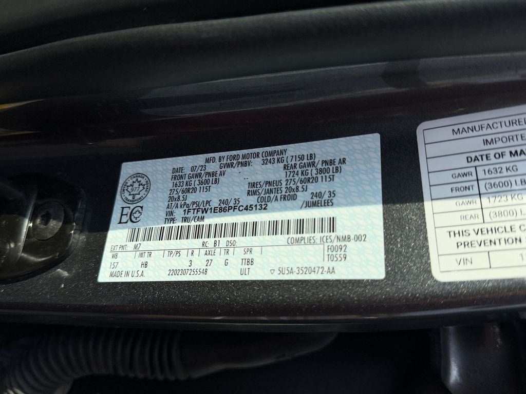 2023 Ford F-150 Lariat Sport w/360 Camera & Co Pilot360 Assist