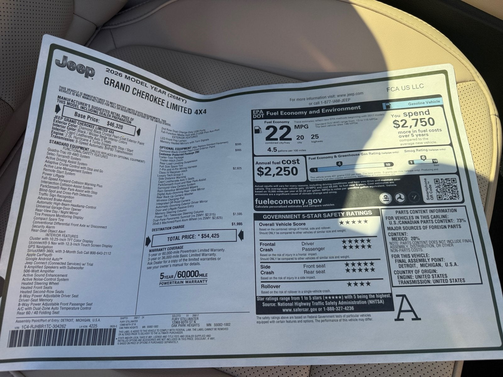 2026 Jeep Grand Cherokee GRAND CHEROKEE LIMITED 4X4
